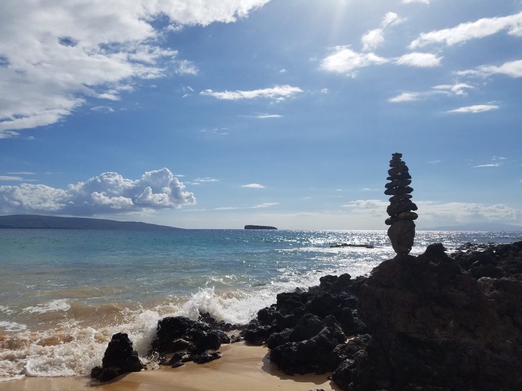 On the rocks, Little Beach, Maui
